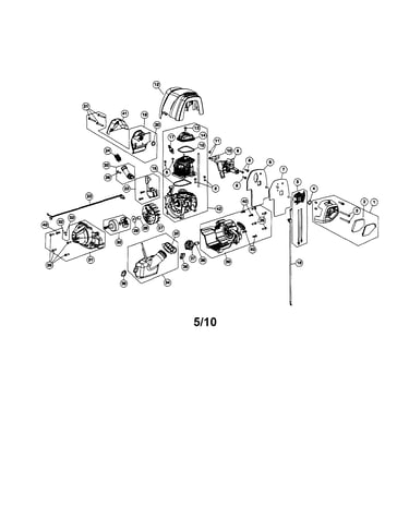 Short block/fuel tank/muffler