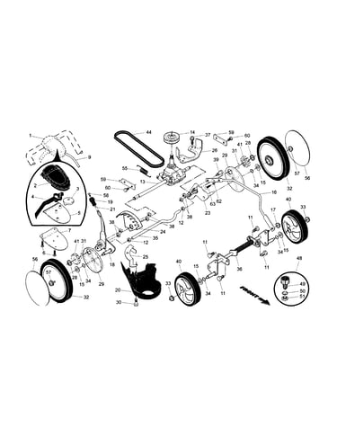 Drive control/gear case/wheels