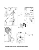 Carburetor/fuel tank/muffler
