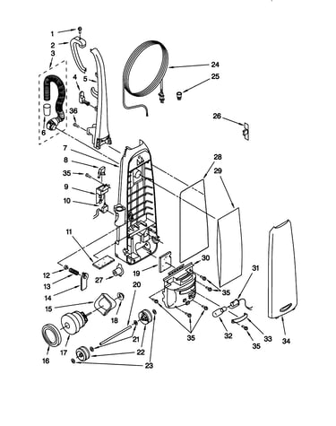 Dust compartment and motor
