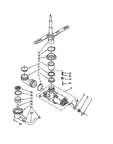 Pump and spray arm