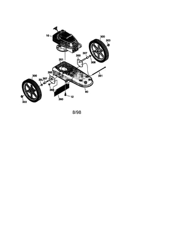 Engine and rear tires