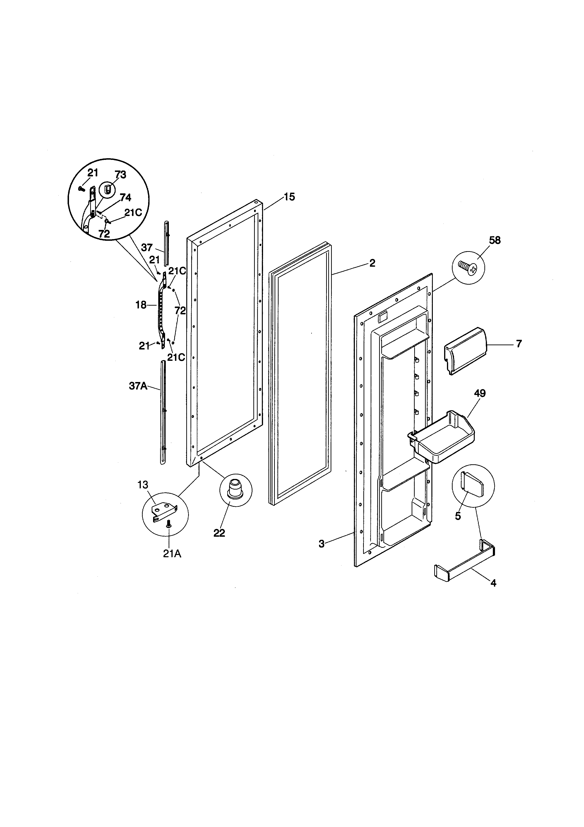 Refrigerator door