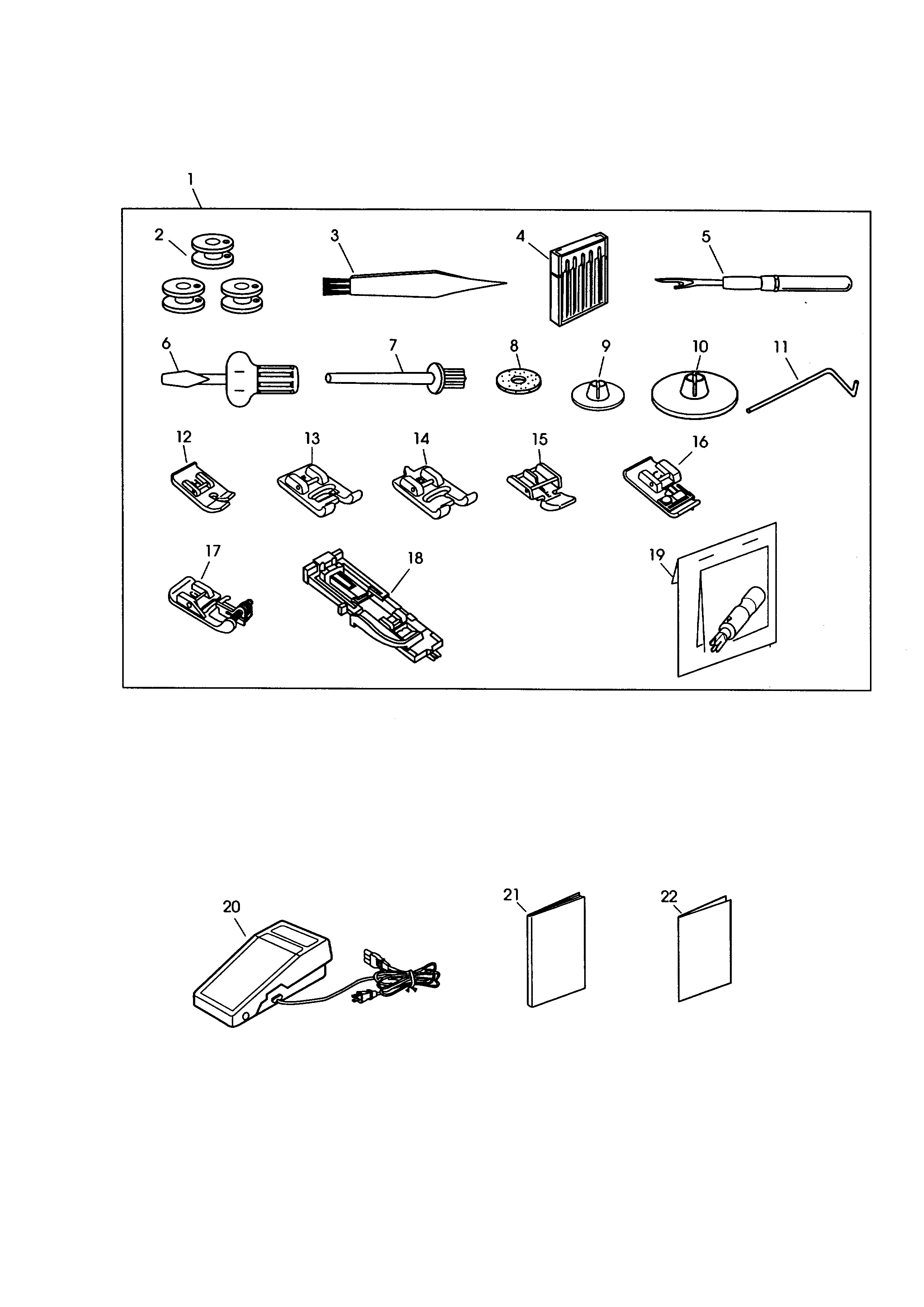 Accessory kit parts