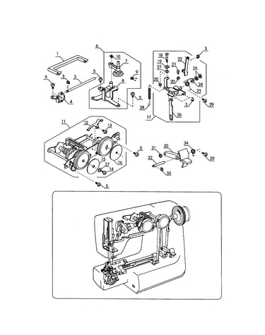 Zigzag and bobbin winder