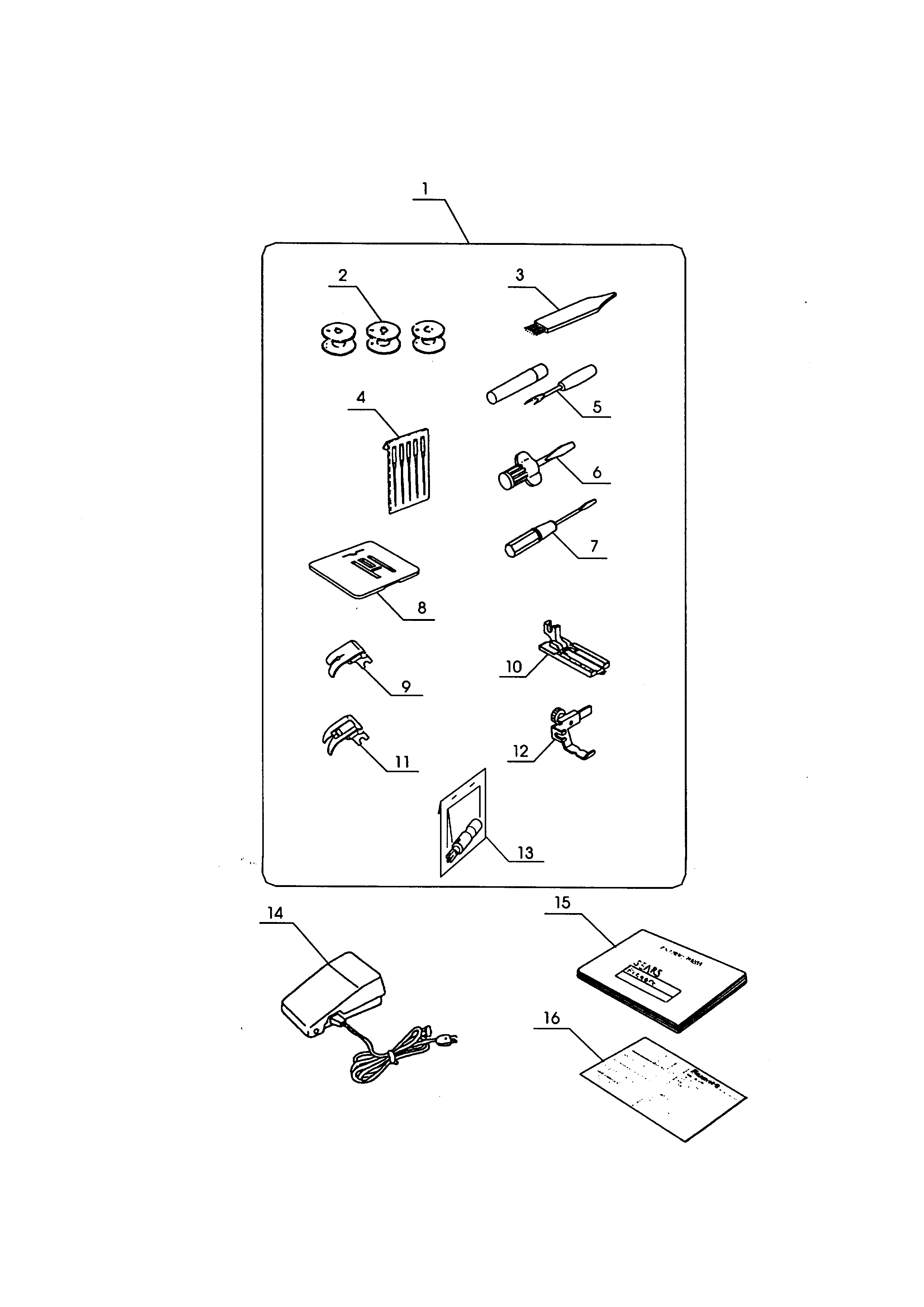 Accessory kit parts