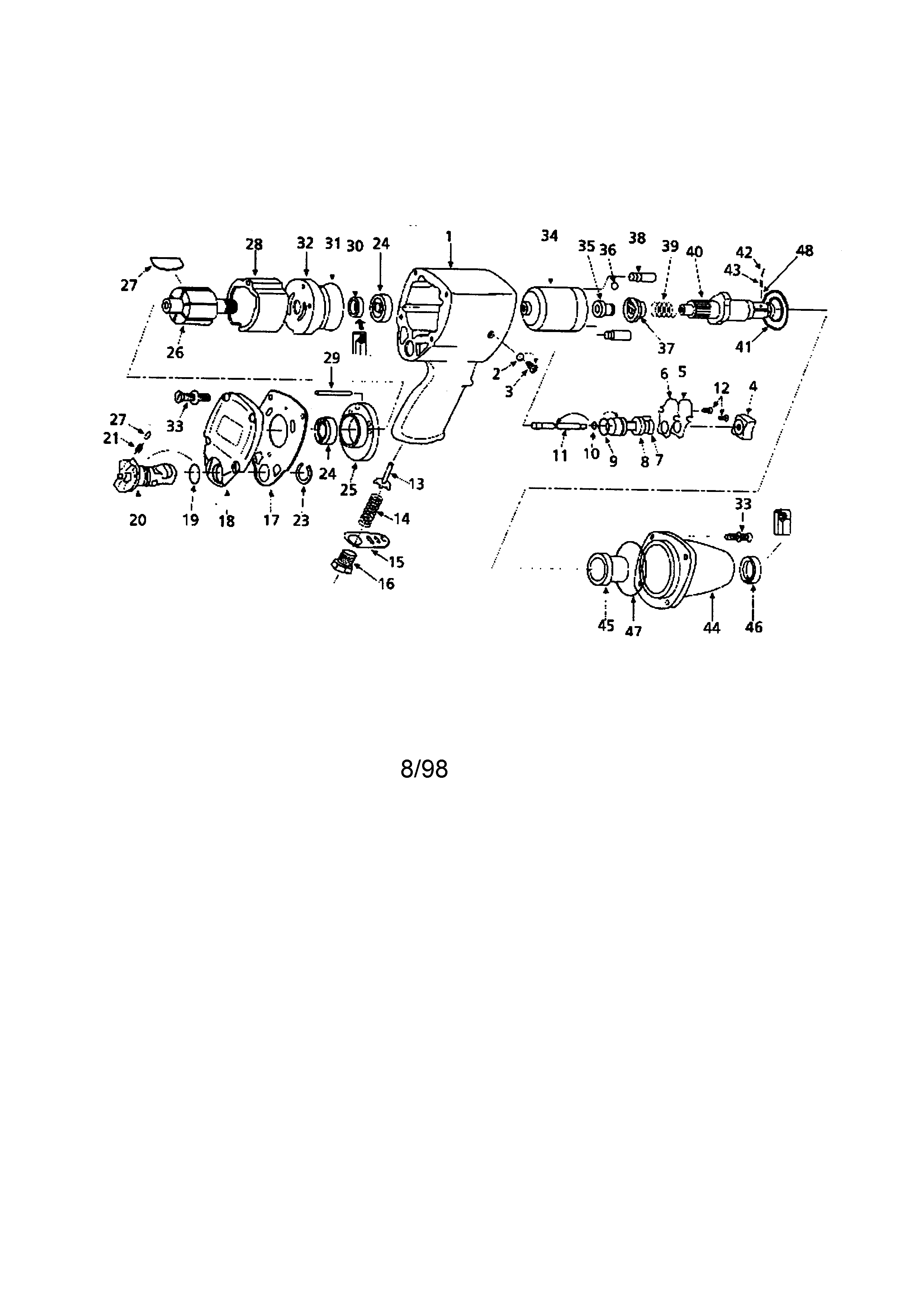 Pneumatic 1/2" drive ext. anvil