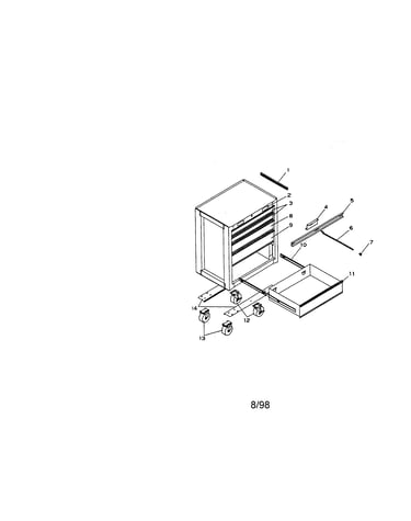 5 drawer professional roll-away