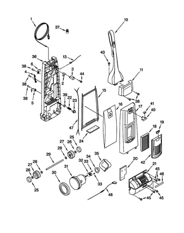 Dust compartment/motor