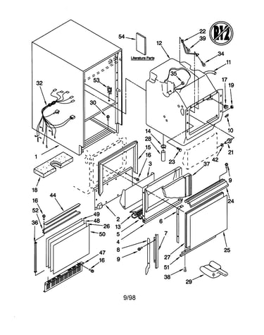 Cabinet liner and door