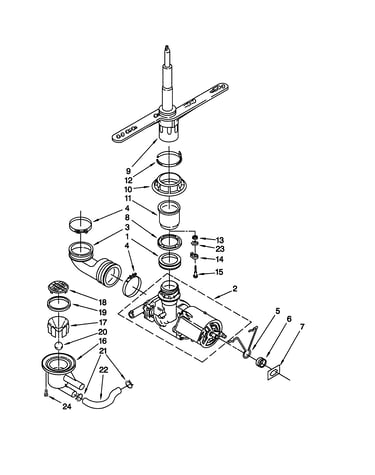 Pump and spray arm