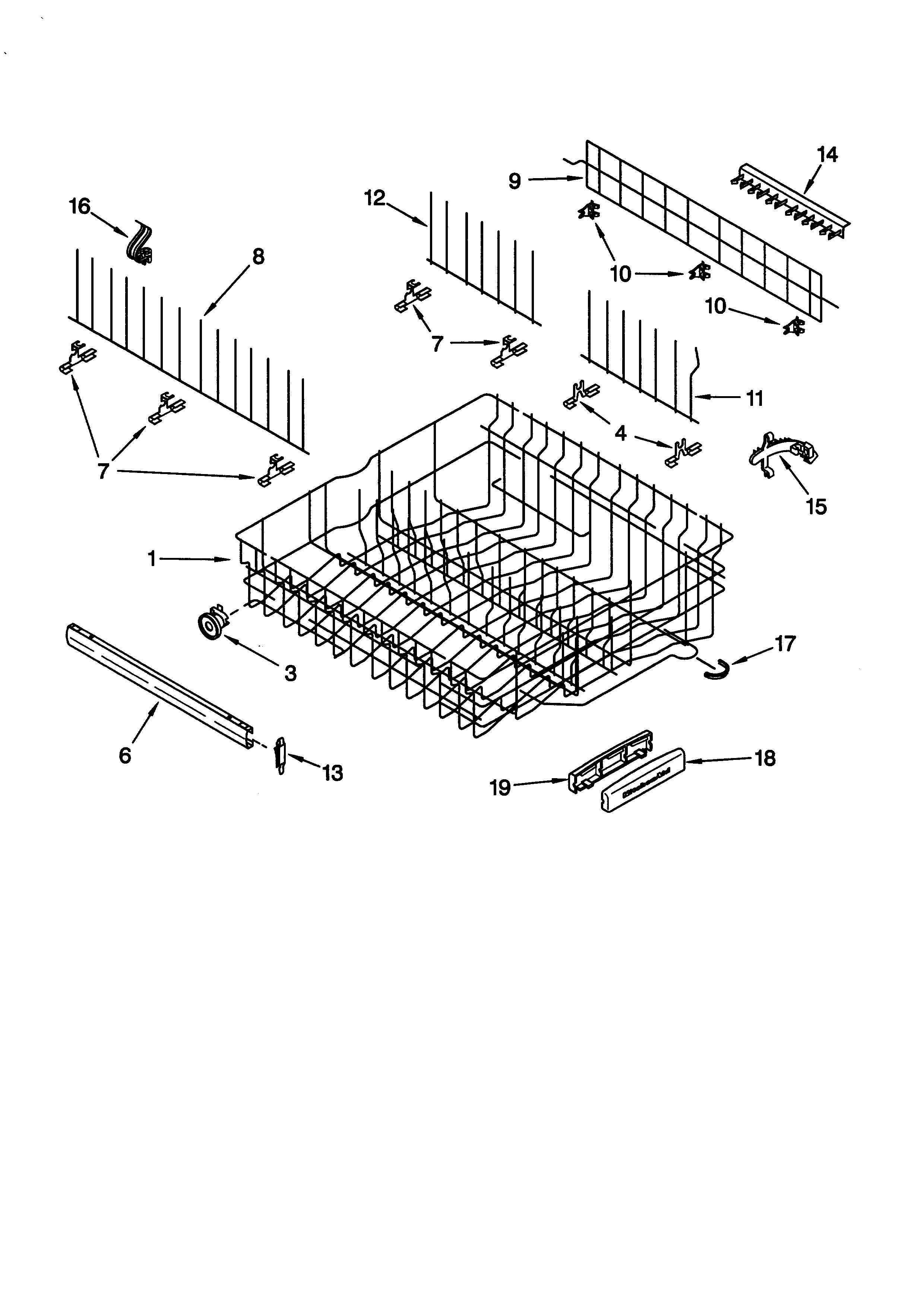 Upper rack and track