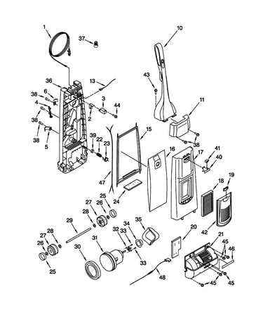 Dust compartment/motor