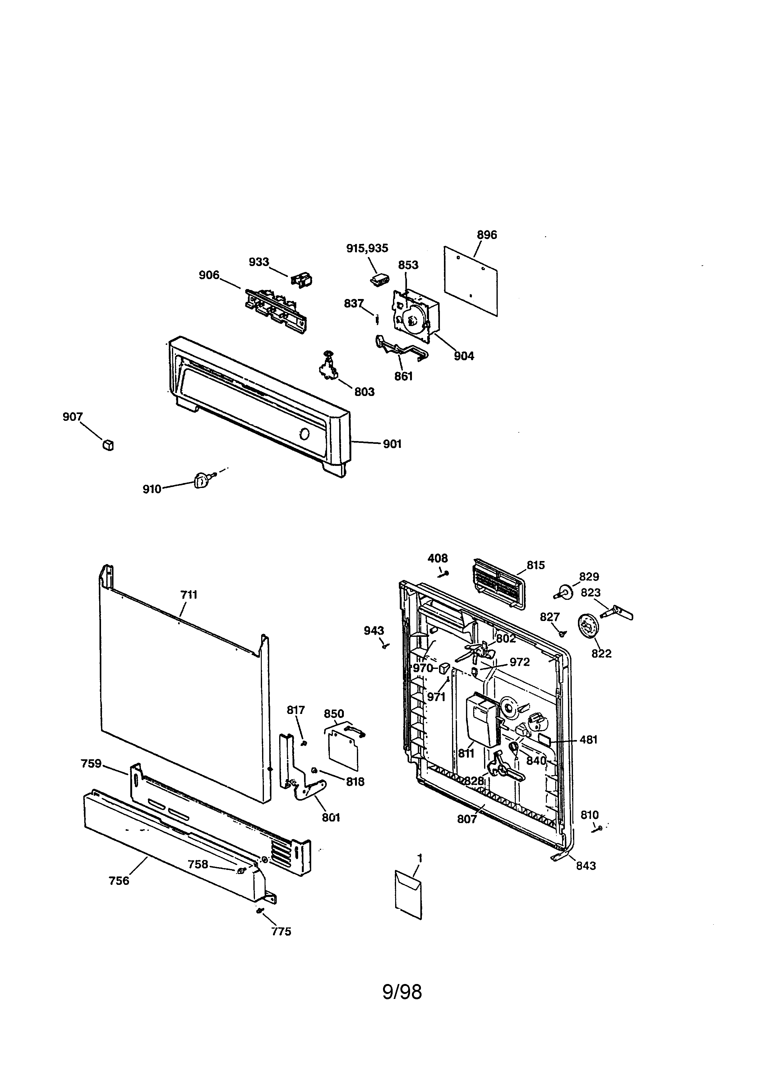 ESCUTCHEON AND DOOR ASSEMBLY