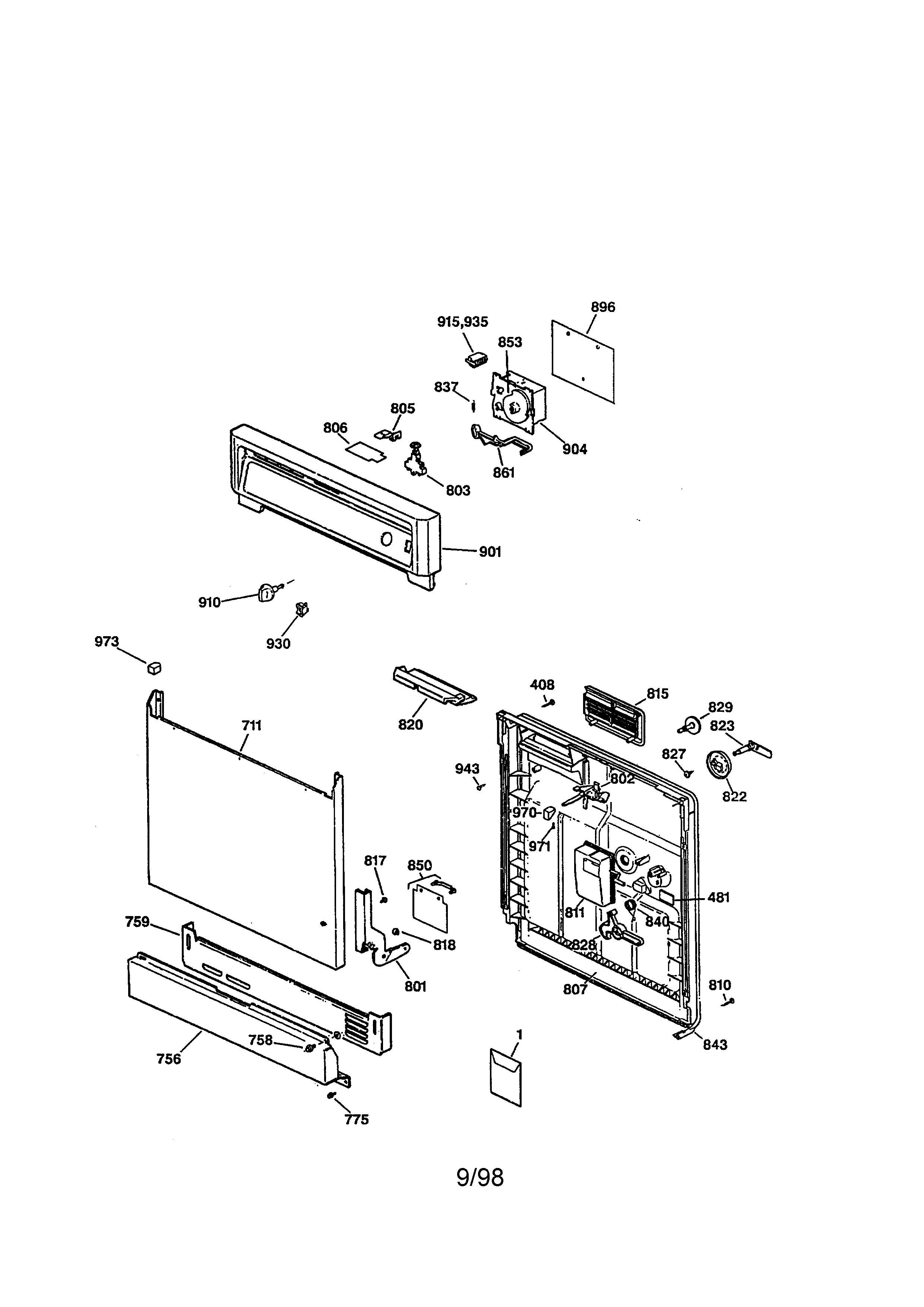 Escutcheon and door assembly