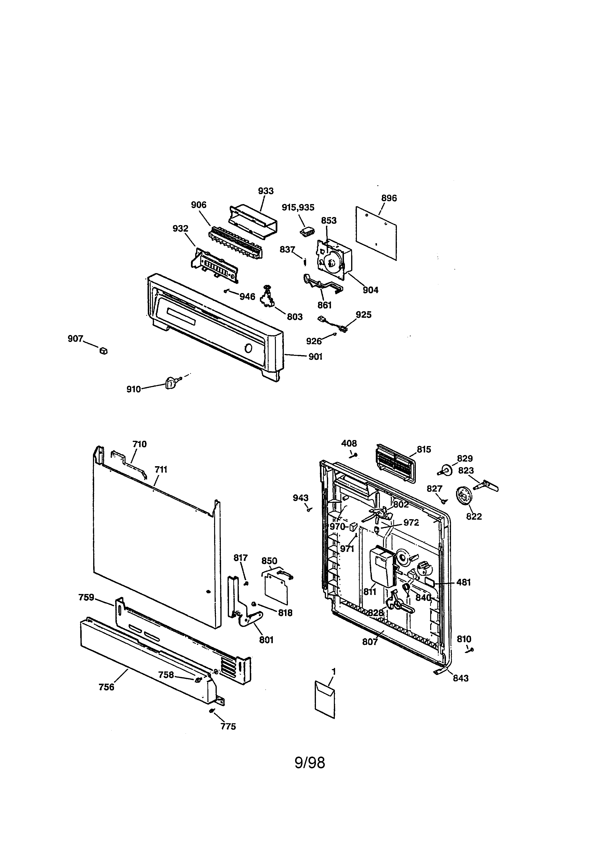 ESCUTCHEON AND DOOR ASSEMBLY