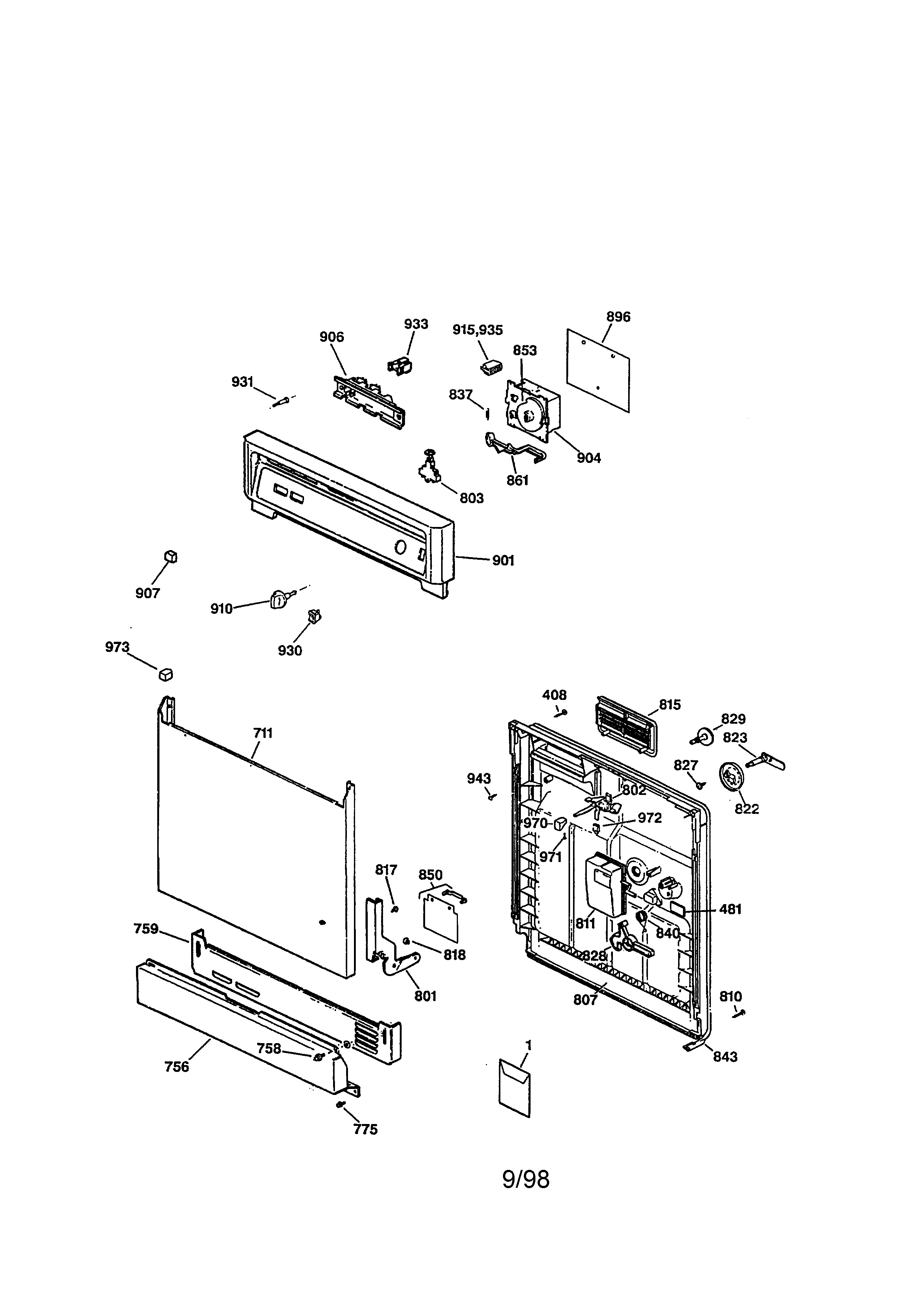 ESCUTCHEON AND DOOR ASSEMBLY