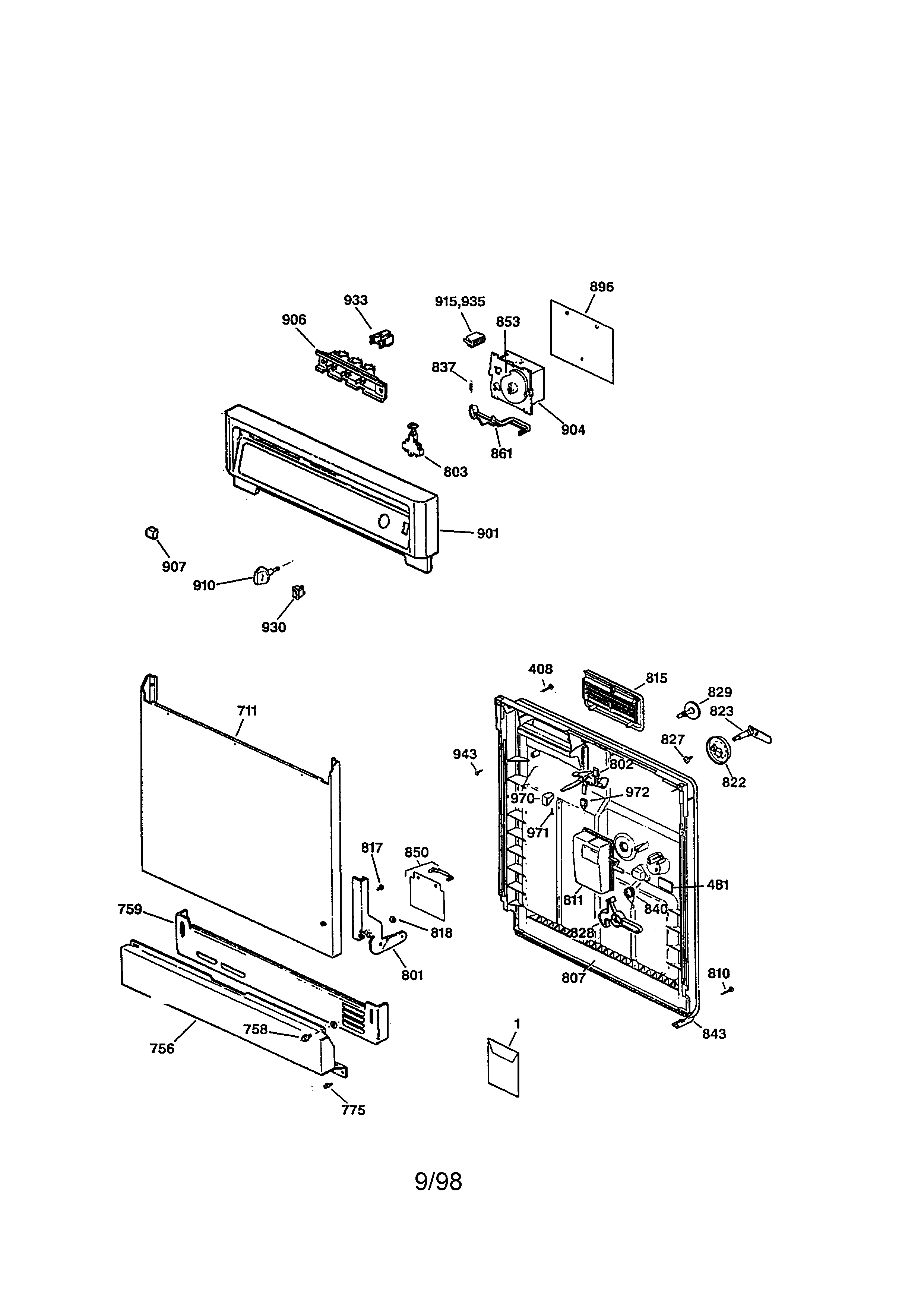 ESCUTCHEON AND DOOR ASSEMBLY