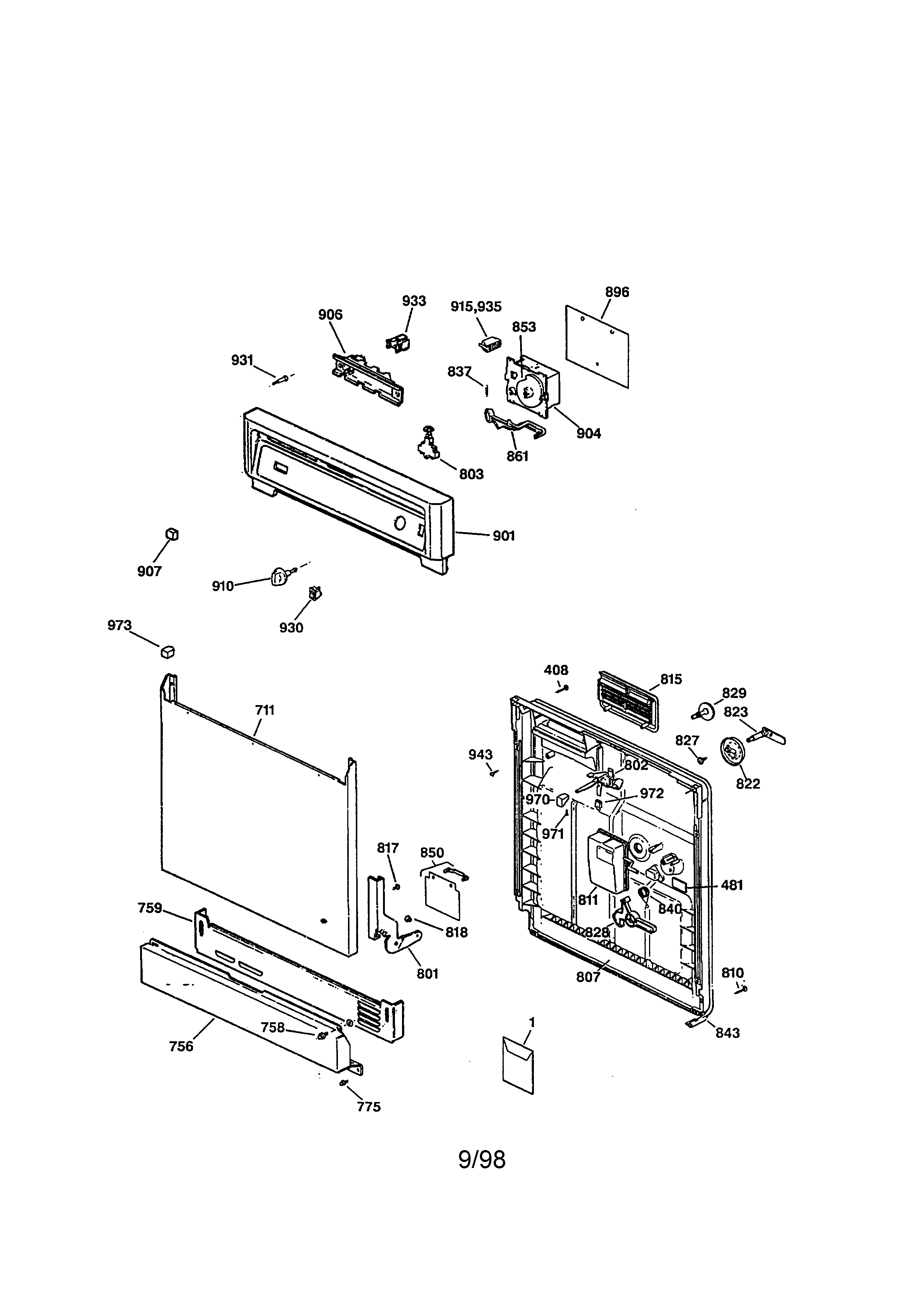 Escutcheon and door assembly