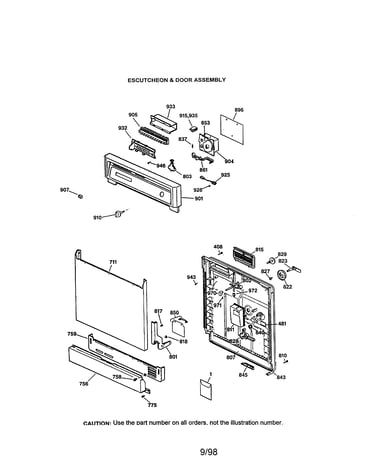Escutcheon and door assembly