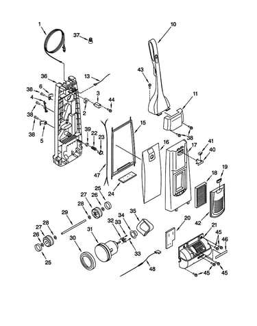 Dust compartment and motor