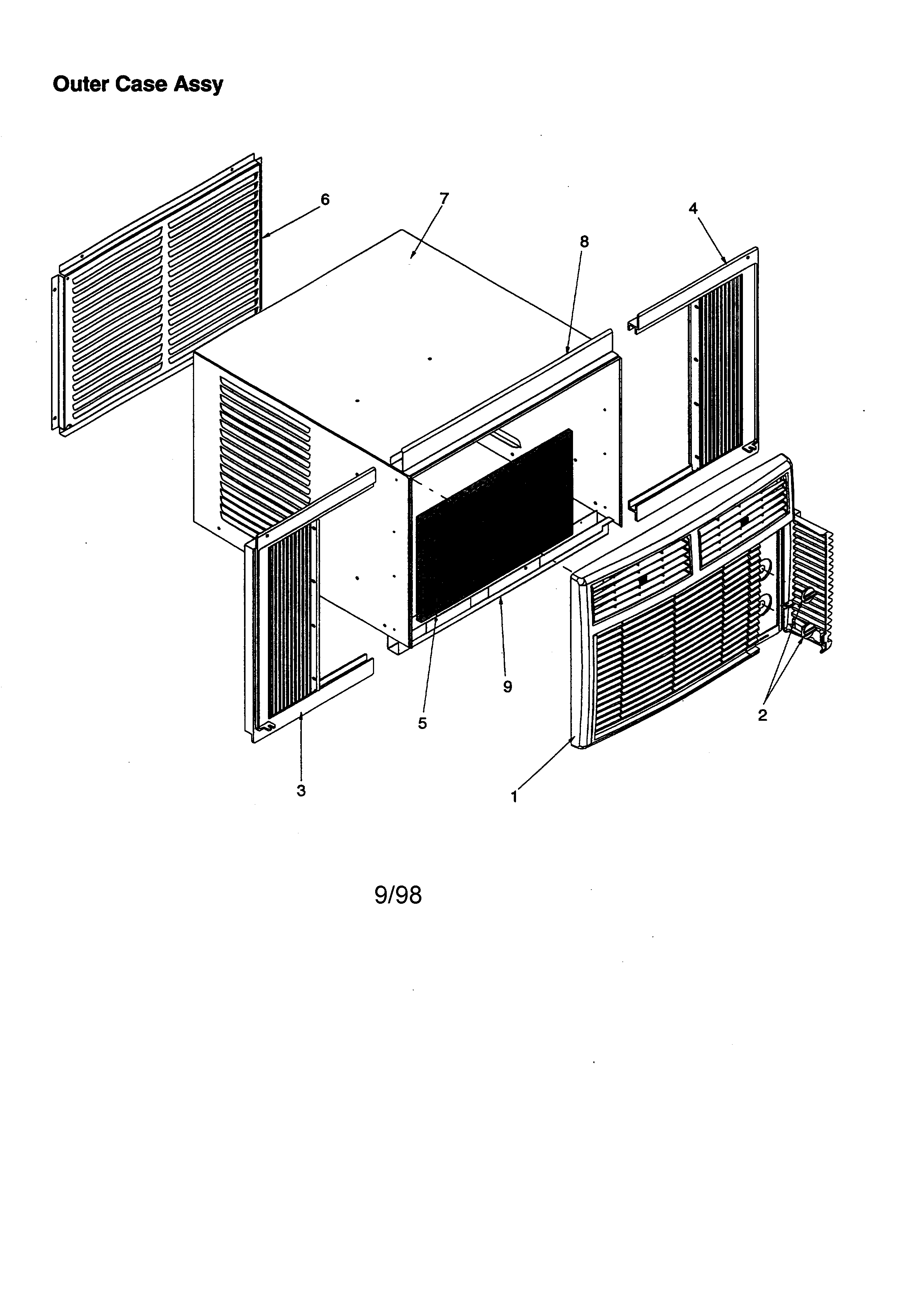 Outer case assembly