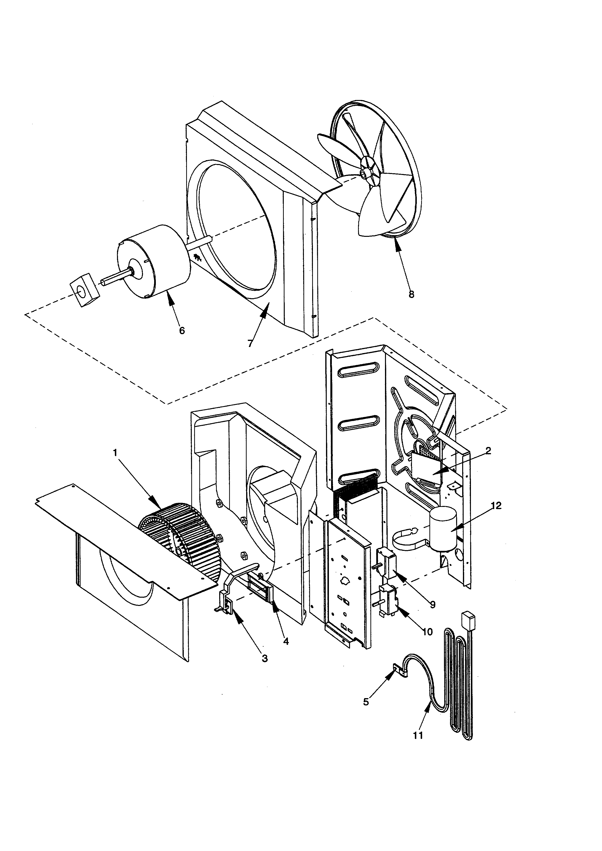 Fan and control assembly