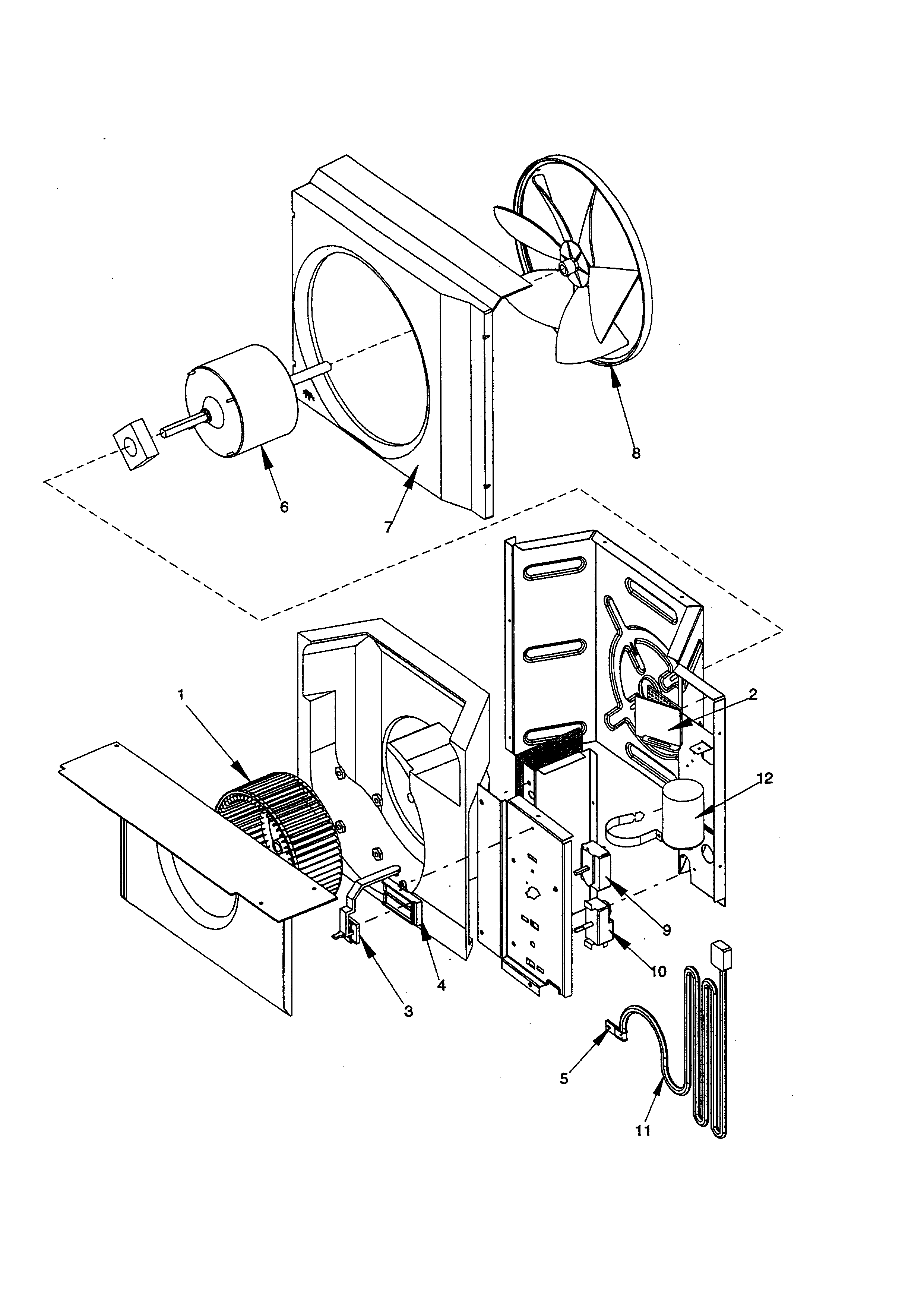 Fan and control assembly