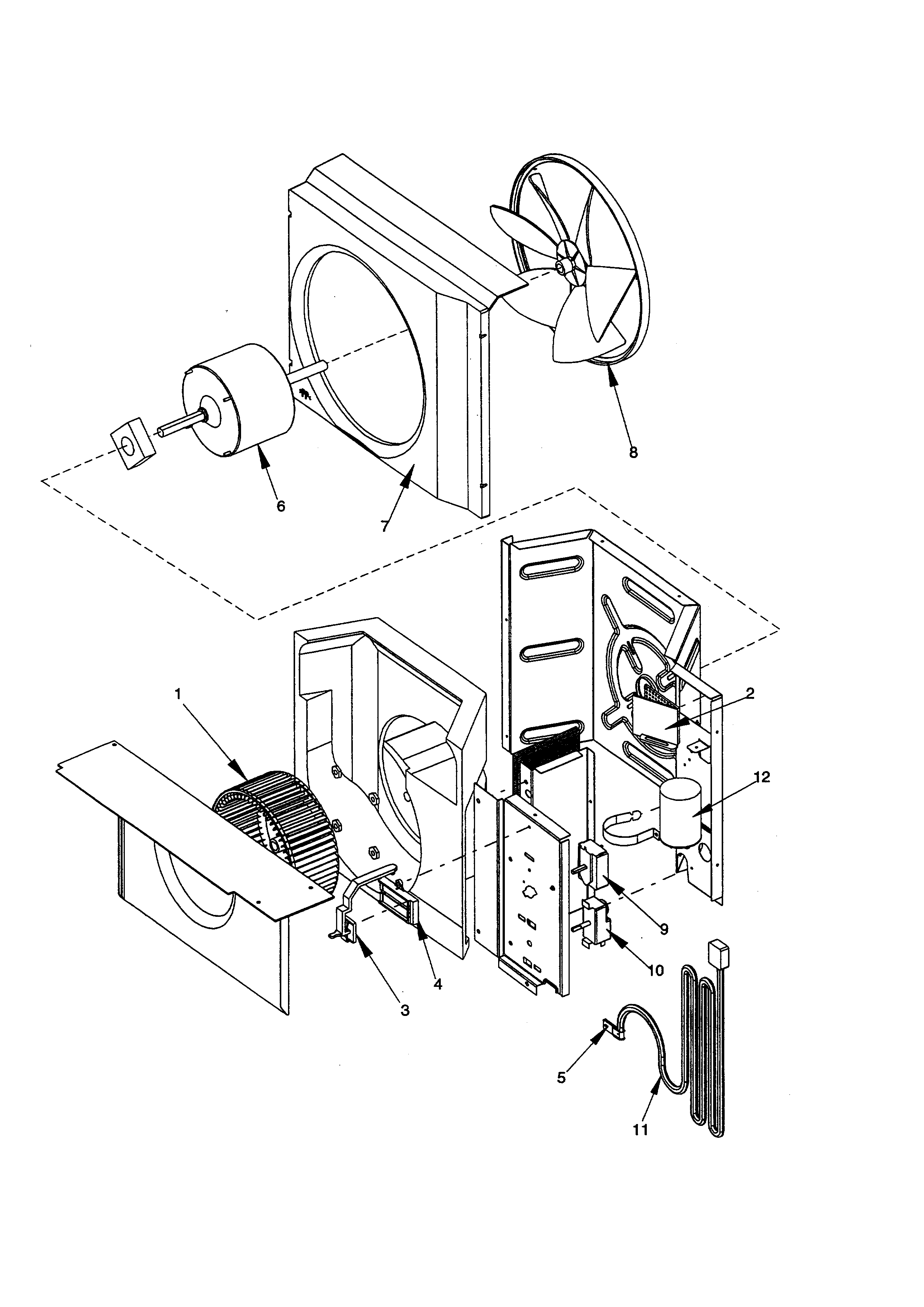 Fan and control assembly