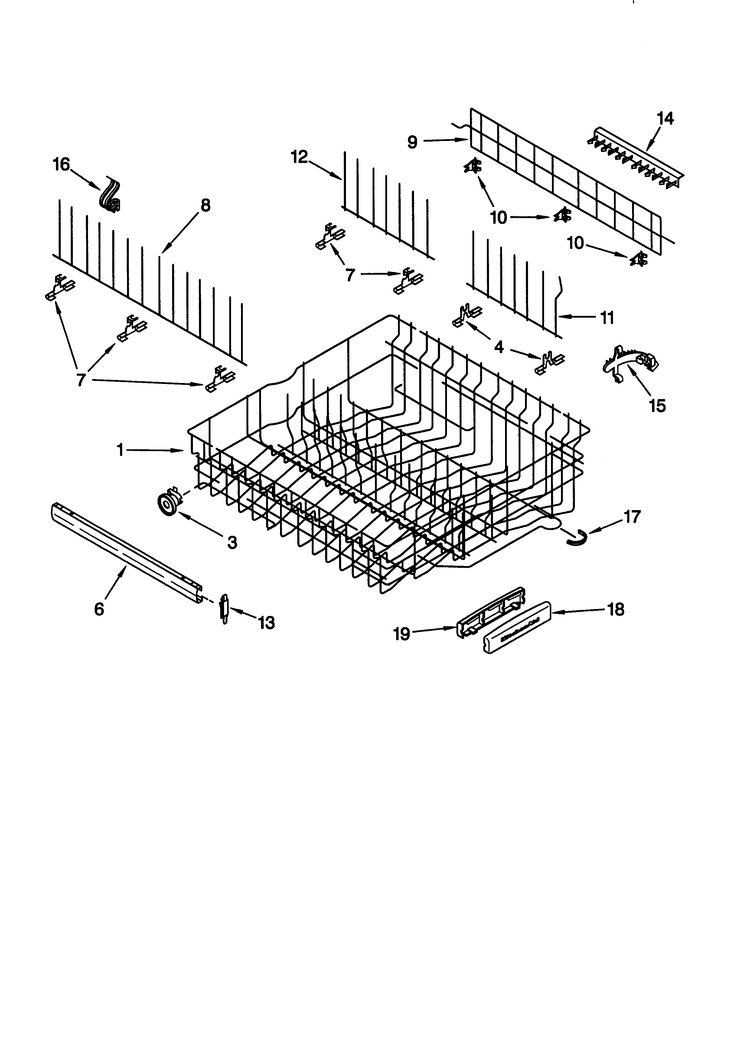Upper rack and track
