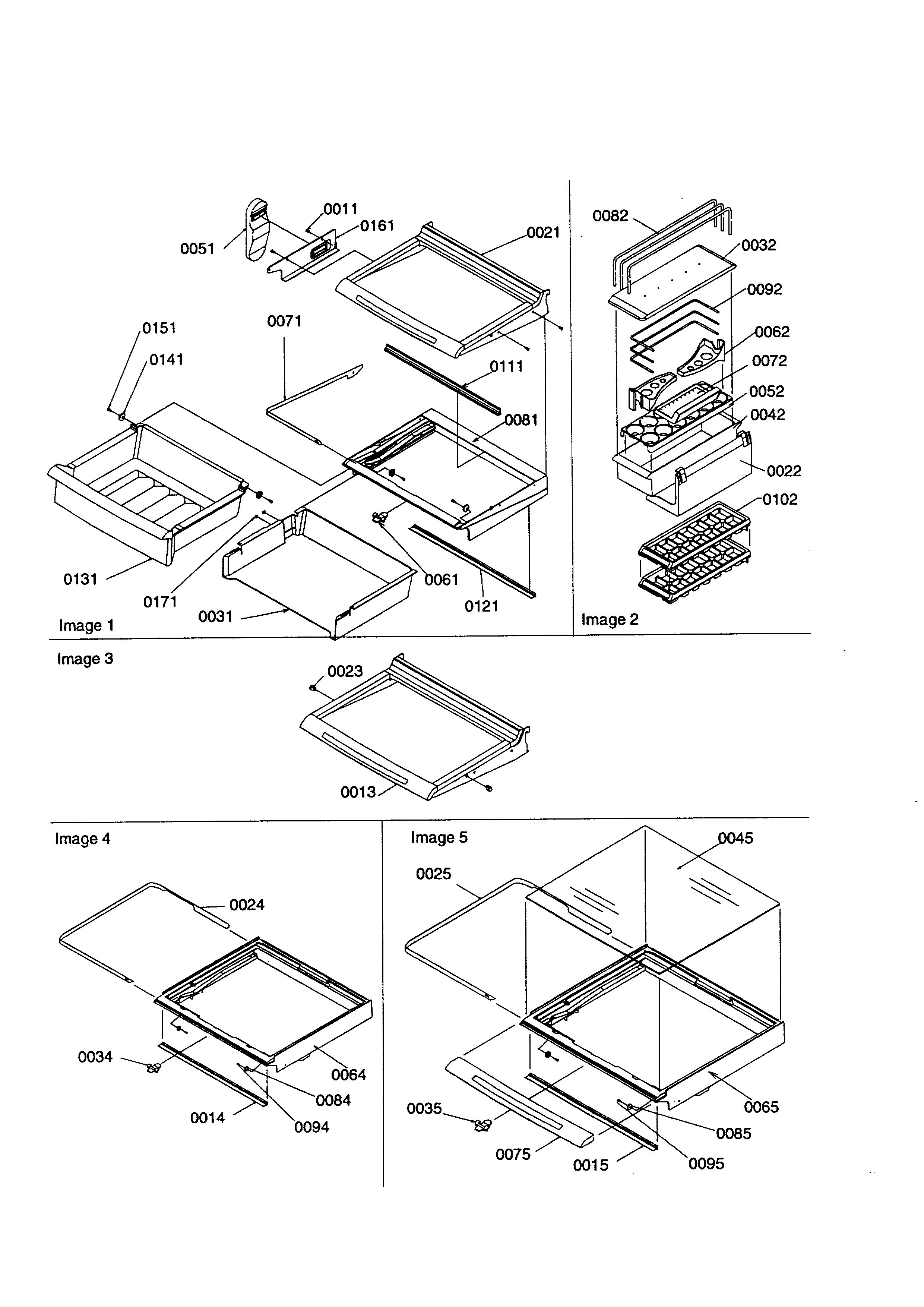 Deli, shelves, crisper, accessories