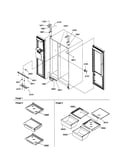 Refrigerator/freezer lights and hinges