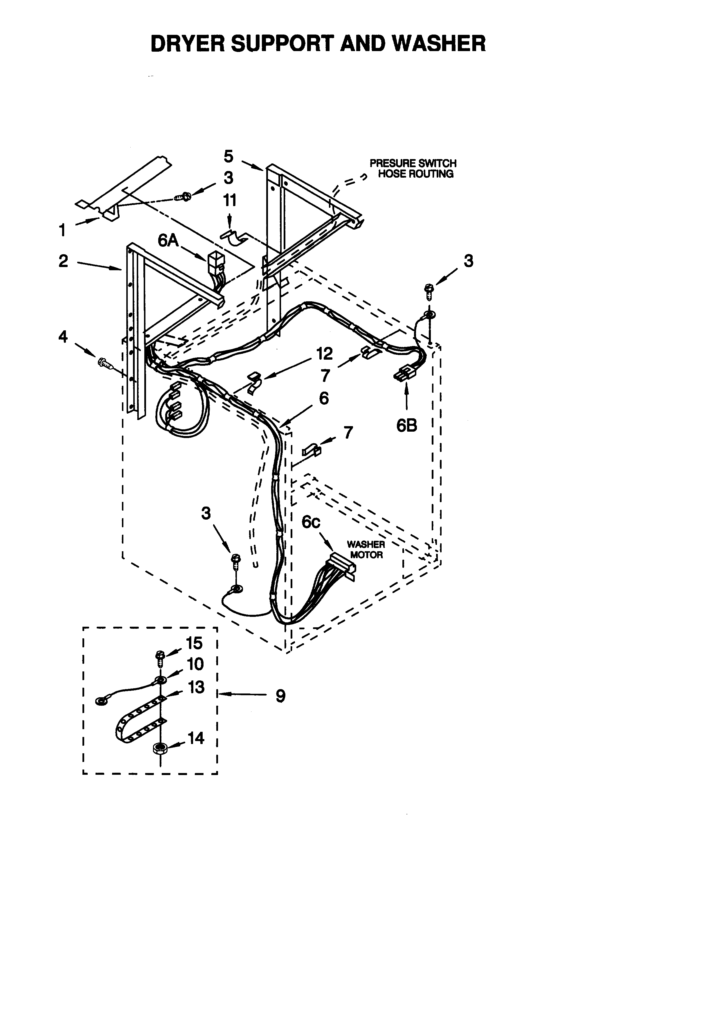 Dryer support and washer