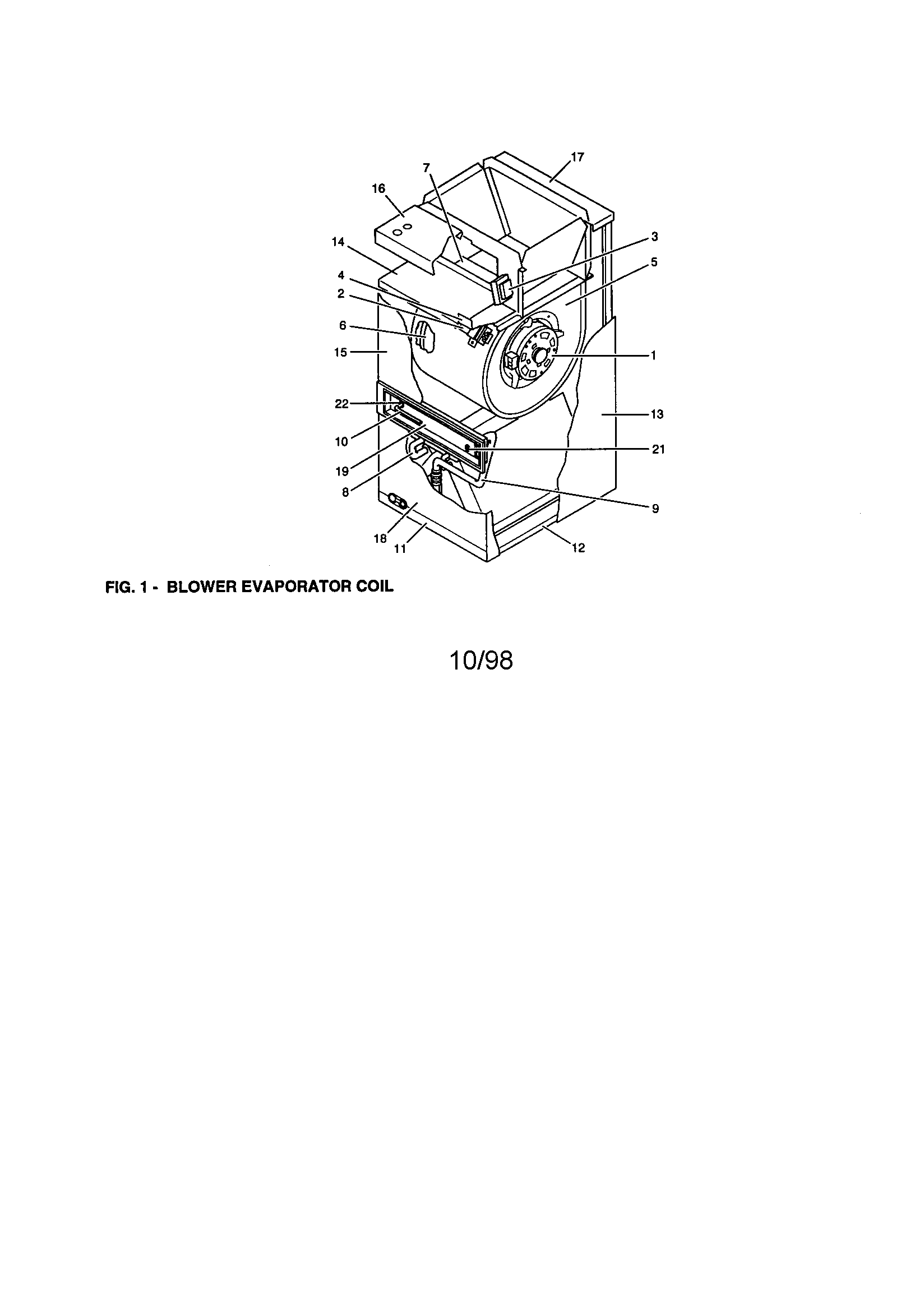 Blower evaporator coil
