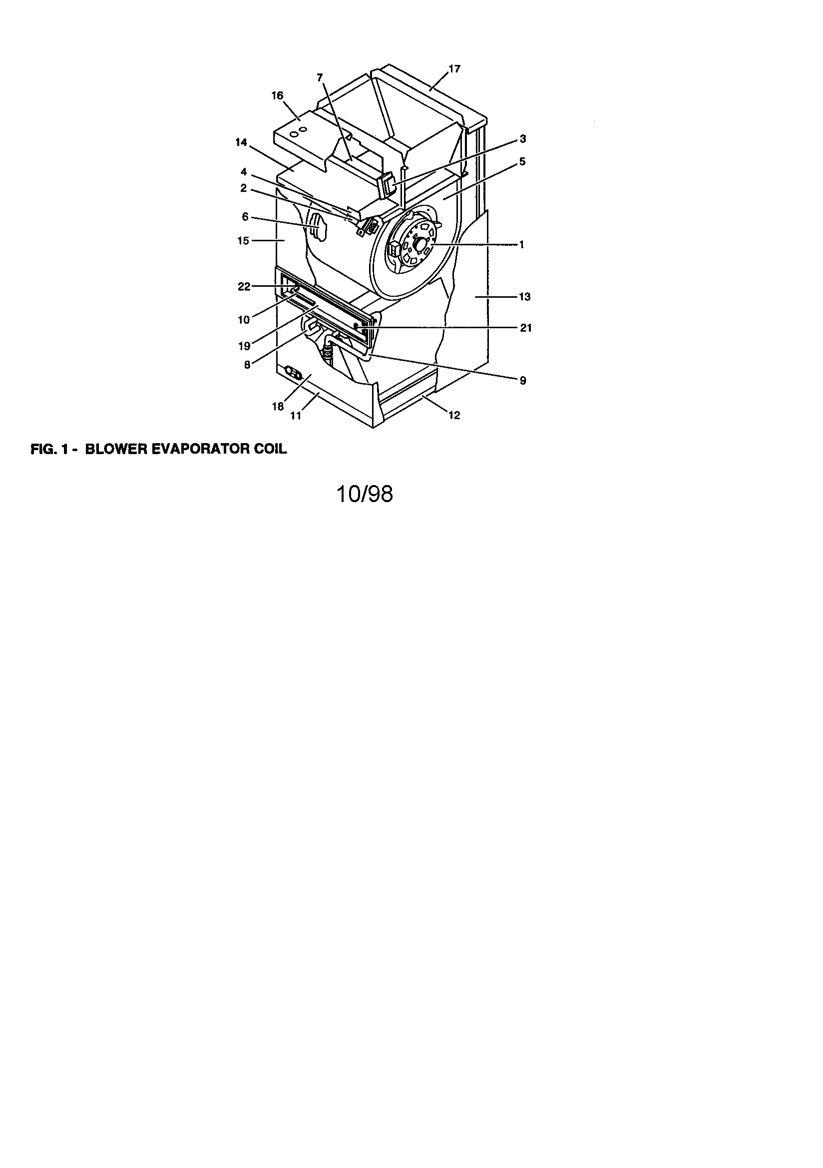 Blower evaporator coil