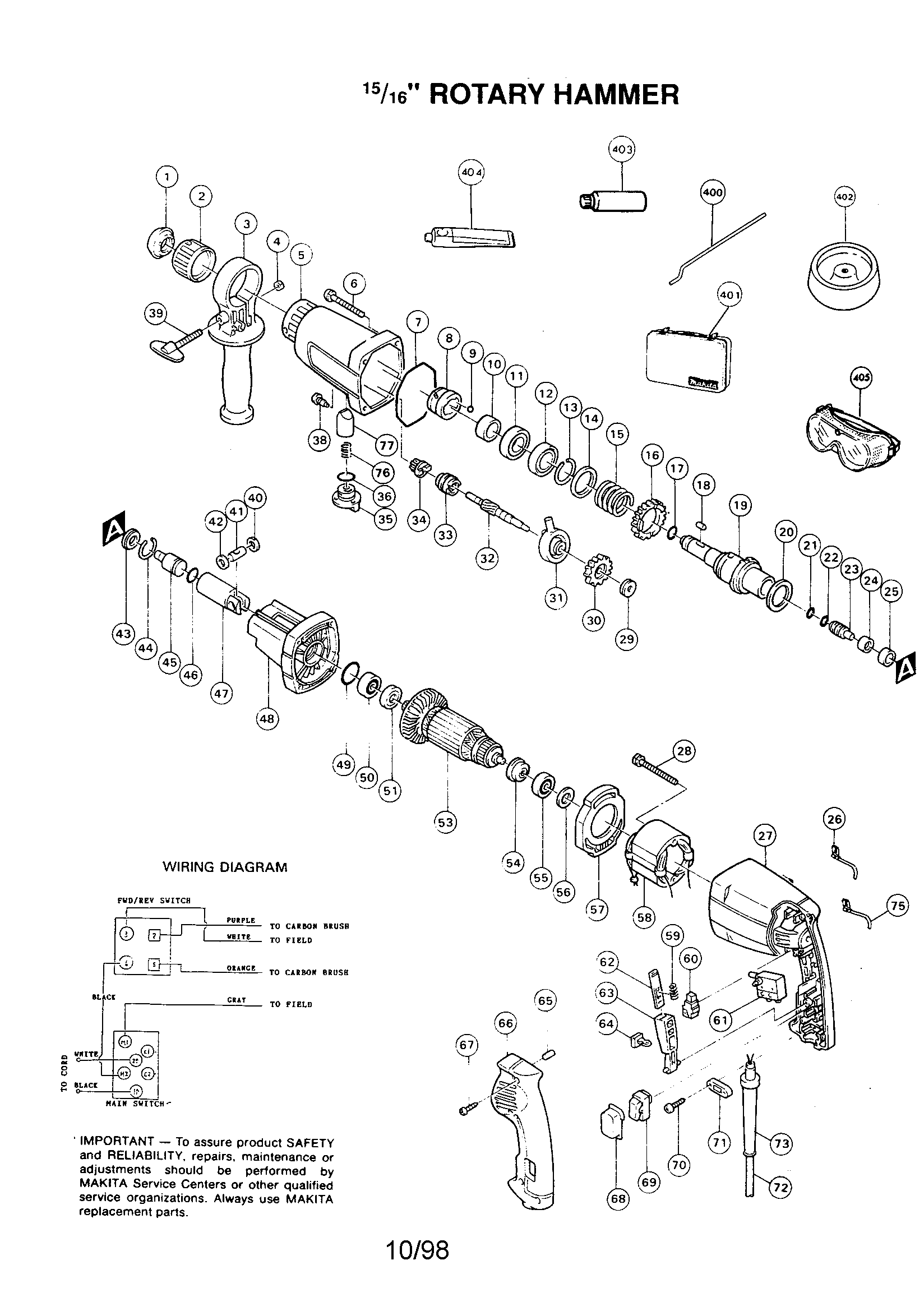 15/16" rotary hammer