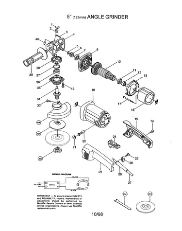 5" angle grinder