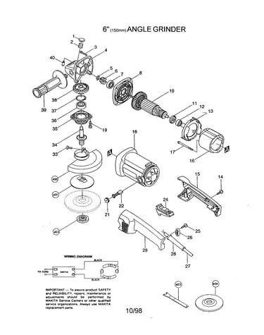 6" angle grinder