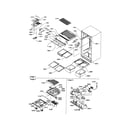 Amana TX21VE-P1301804WE interior cabinet/drain block assembly diagram