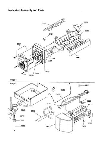 Ice maker assembly and parts