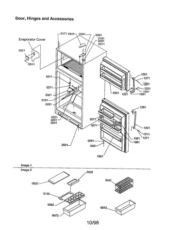 Door, hinges and accessories