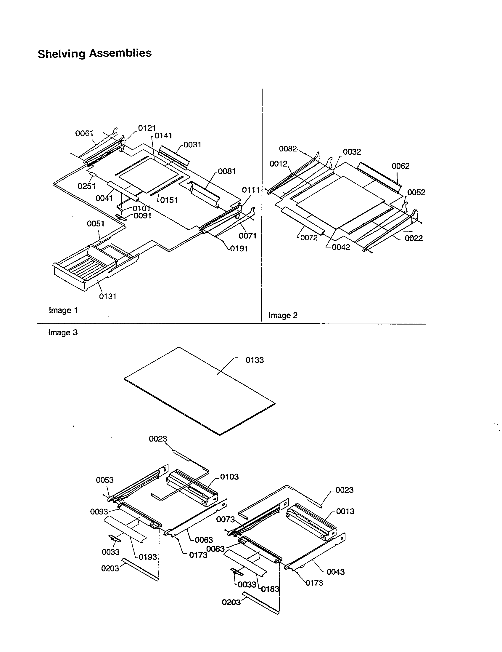 Shelving assemblies