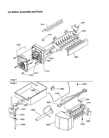 Ice maker assembly and parts