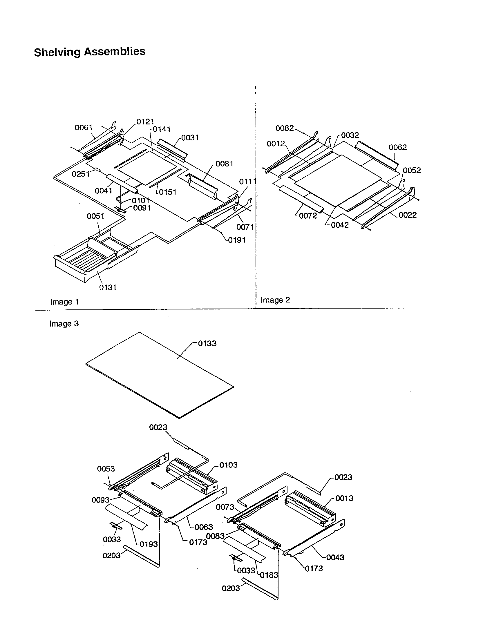 Shelving assemblies