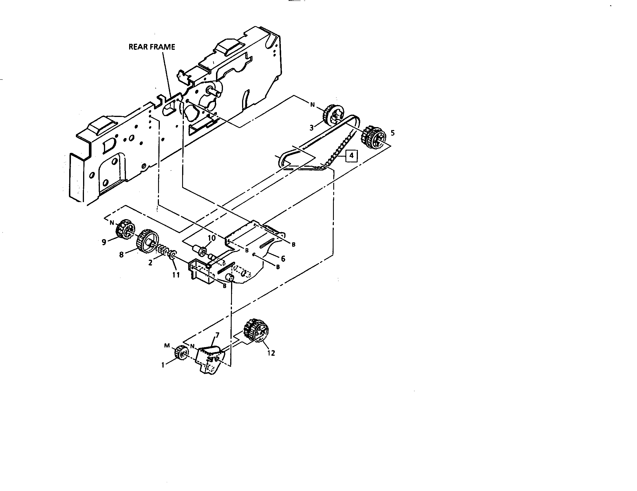 Fuser/paper transport drive assembly