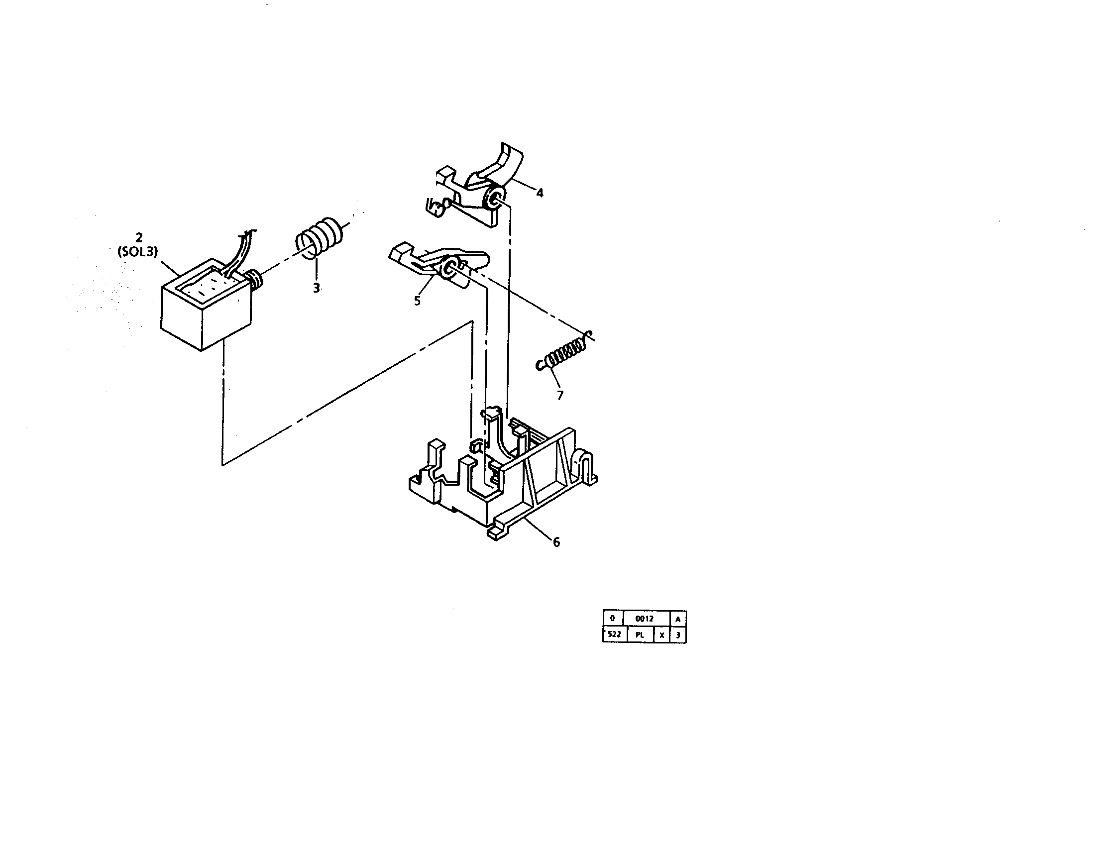Paper feed solenoid assembly