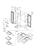 Lights/hinges/sheiving assembly
