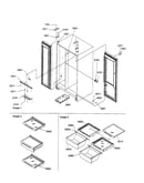 Lights/hinges/sheiving assembly