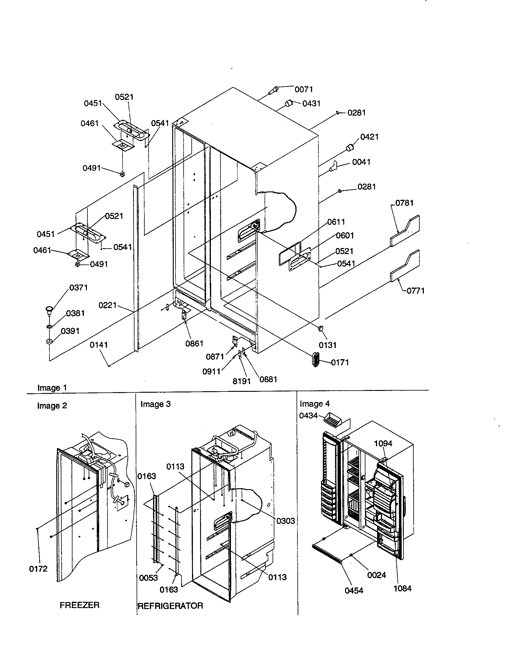 CABINET PARTS AND TOE GRILLE