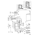 Kenmore 46197232 door/compressor/shelves diagram